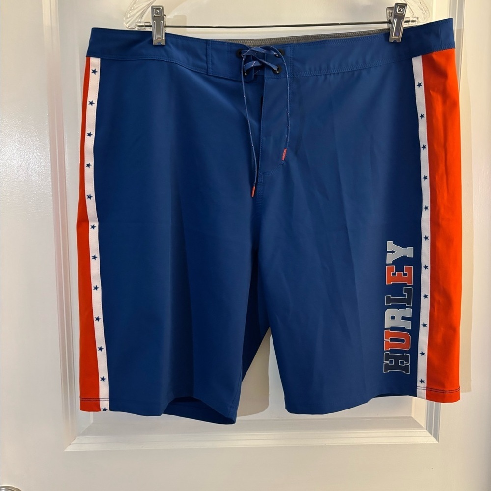 Hurley Men's Blue & Orange Boardshorts Sz 38 NWOT
